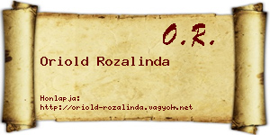 Oriold Rozalinda névjegykártya